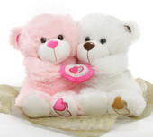 18in White & Pink Love Bandits Big Love Teddy Bear Hug Care Package