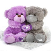 18in Purple and Silver Teddy Bear package Ultimate Soulmates