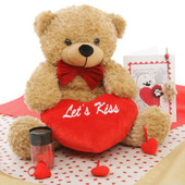 He Loves Me! Bear Hug Care Package featuring Shaggy Cuddles Amber 18in