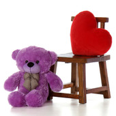 Purple Plush Teddy Bear 30 inch DeeDee Cuddles