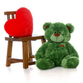 Big Green Teddy Bear in Sitting Position