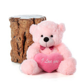 Lady L Cuddles Pink Teddy Bear with I Love You Heart 24in