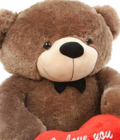 48in Sunny L Cuddles Mocha Teddy Bear with I Love You Heart