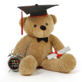 24in Shaggy G Cuddles Amber Graduation Teddy Bear with Cap and Diploma