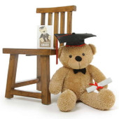 2ft Amber Graduation Teddy Bear with Cap and Diploma