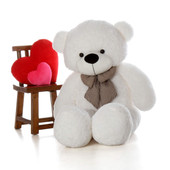 60in Coco Cuddles White Teddy Bear