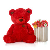 Randy Shags Chubby and Adorable Bright Red Teddy Bear 48in