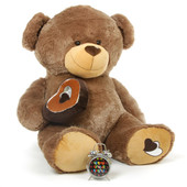 Huge 47 Inch Teddy Bear with Brown Heart