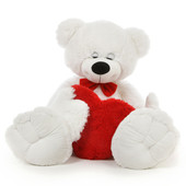 Giant 4 1/2 Foot Teddy Bear with Ribbon and Red Heart