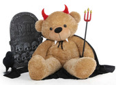 Shaggy Cuddles Giant Teddy Bear 38in is ready for Halloween wearing a red devil costume!