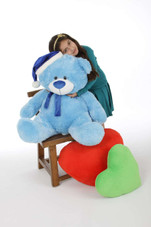 Blue Santa Hat Christmas Teddy Bear