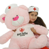 35in Nurse Lulu Shags, Pink teddy bear