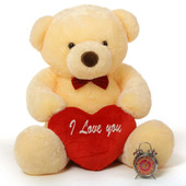 48in Smiley Chubs Teddy Bear for Valentine’s Day with big “I Love You” heart
