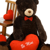 Life Size Chocolate Teddy Bear Baby Tubs with Red Be Mine Heart