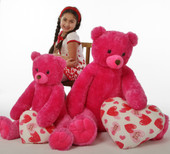 Cherry Tubs is a hot pink sweetheart, 42in and 2 styles of heart pillows - "Love You"