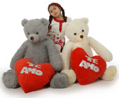 Te Amo! Huge 42in Valentine’s Day Teddy Bears from our Woolly Tubs Family: Sugar (silver) Ginger (ginger-white)