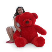 48in Adorable Extra Plump Red Riley Chubs  Giant Soft Plush Teddy Bear