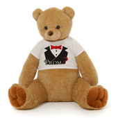 3½ ft Honey Tubs Adorable Amber Brown Prom Teddy Bear (Prom ? - Tuxedo)