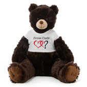 2½ ft Baby Tubs Cuddly Dark Brown Prom Teddy Bear (Prom Date?- Double Hearts)