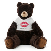 2½ ft Baby Tubs Cuddly Dark Brown Prom Teddy Bear (Prom 2014- Red Lips)