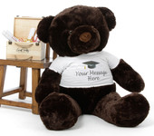 48in Personalized Chubs Graduation Bear, Chocolate Brown