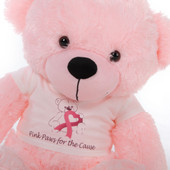 2 Foot Pink Giant Teddy Lady Cuddles for October Awareness Month