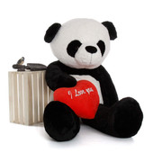 5ft Valentine Life-Size Panda Bear Precious Xiong wred “I Love You” heart
