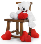 24" Paw mittens Snoozy Valentines day teddy bear