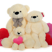 Huge Four Foot, Three Foot, Two Foot,  Bear Vanilla Family Package, Cozy Cuddles