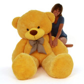 Daisy Cuddles adorable huge 72in yellow teddy bear smiles and love, so big, soft and huggable