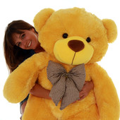 4ft Life Size biggest Yellow Teddy Bear extra snuggly sunshine Daisy Cuddles Giant Teddy