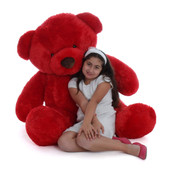 Huge huggable and soft Life Size  Red Giant Teddy bear Riley Chubs 5ft