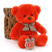 Snuggly Teddy Bear Lovey Cute Cuddles Beautiful Orange Red Fur 30inm