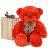 4 foot unbelievably huggable Life Size Teddy Bear Beautiful Orange Red Unique Lovey Cuddles