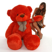 life size teddy bear 72in Lovey Cuddles so soft with cuddly orange red fur