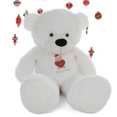 60in Merry Christmas personalized  Life Size Extra soft White Teddy Bear Coco Cuddles gift