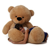 6 foot Super Soft  Amber Brown Teddy Bear