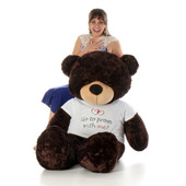 Personalized Class of 2017 5ft Brownie Cuddles Chocolate Brown Teddy Bear