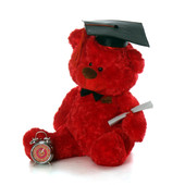 3ft Red Graduation Teddy Bear with Cap, Diploma and Bow Tie