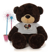 Perfect Graduation Gift, huge 72in Chocolate Brown  teddy bear with Personalized T-shirt