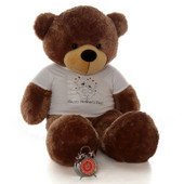 5ft Happy Mother’s Day teddy bear mocha Sunny Cuddles