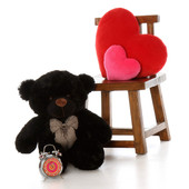 Big 2.5ft oversized black teddy bear Juju Cuddles soft and huggable, perfect gift for someone beary special