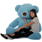 5ft blue teddy bear soft and huggable Sammy Chubs