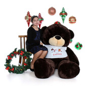 72in Dark Brown Giant Teddy Bear Merry Christmas Brownie Cuddles
