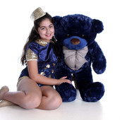 38in Royce Cuddles Giant Teddy Navy Blue Bear