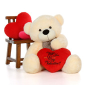 4ft Vanilla Cozy Cuddles w Will You Be My Valentine Red Heart