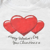 Red Heart Happy Valentine's Day T-Shirt Design