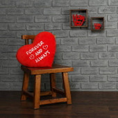 Personalized Red Pillow Heart with \"Forever and Always\" Message Personalized Red Pillow Heart with \"Forever and Always\" Message