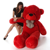 72in Huge Life Size Red Valentine’s Day Teddy Bear Bitsy Cuddles with beautiful Kiss heart pillow