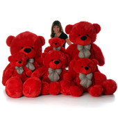 Adorable Red Cuddles Teddy Bears Family